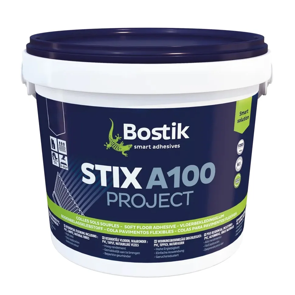 Клей для напольных покрытий универсальный Bostik Stix A100 Project 20кг (Т-ра перевозки не ниже +5град)
