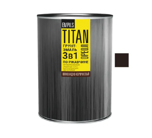 Грунт-эмаль по ржавчине шоколадно-коричневая (RAL 8017) 0,9кг ОРЕОЛ TITAN