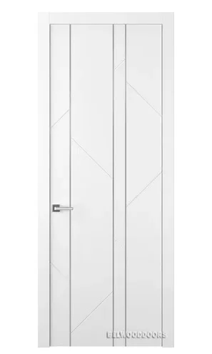 Дверь BELWOODDOORS "Флекс 1" глухая 60 (21-7) smart core эмаль белый с молдингом хром