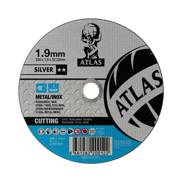 Круг отрезной по металлу A30S-230x1.9x22.23-T41 ATL- Silver, ATLAS