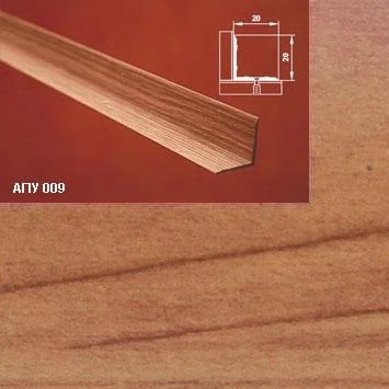 Порог АПУ 009 алюминиевый 1800*20*20 мм угловой внутренний (26 кедр)