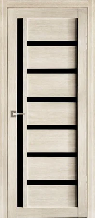 Дверь UBERTURE МОДЕРН 10102 стекло чёрное, лиственница светлая, 70