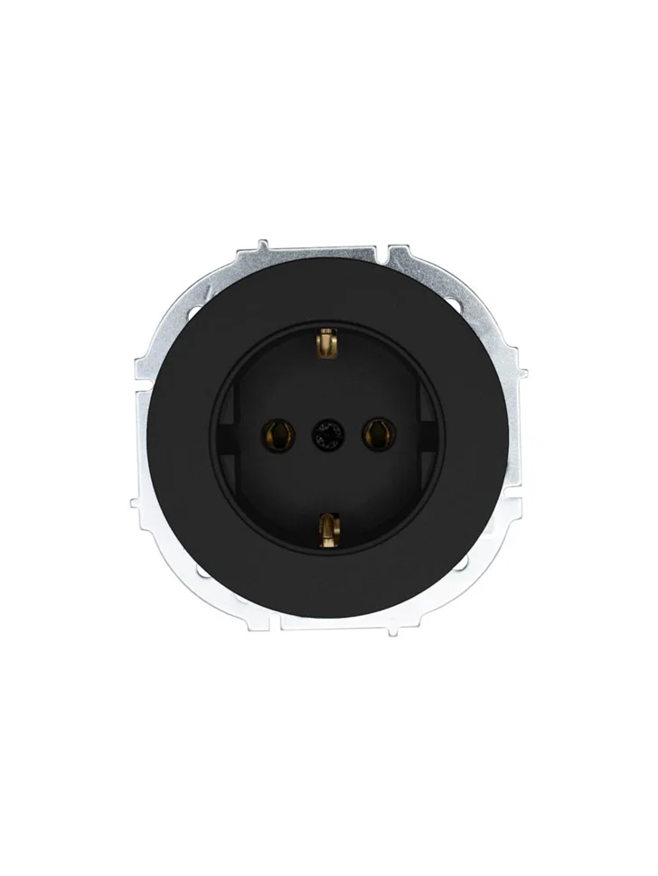 Розетка 1-местная СП Lezard OSEN с заземлением, чёрный бархат Розетка 1-местная СП Lezard OSEN с заземлением, чёрный бархат