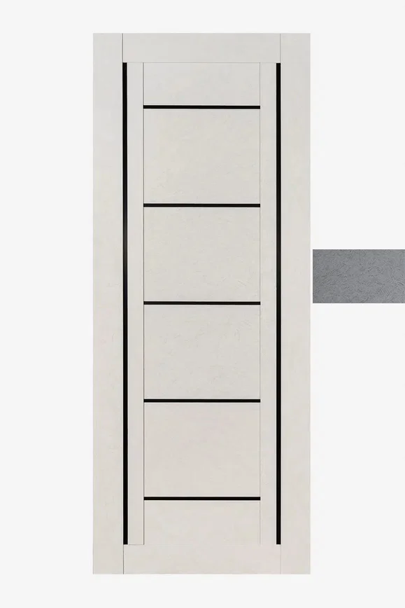 Дверь ТЕРРИ №110 Лофт Тёмный, частичное стекло ЧЕРНОЕ 60, еврошпон