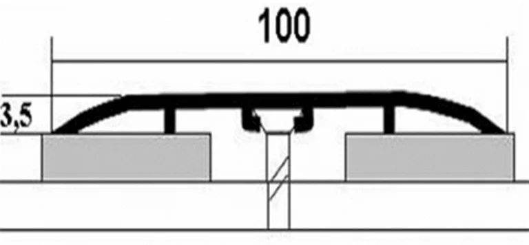 Порог АПС 012 алюминиевый 900*100*3,5 мм одноуровневый (14 дуб деревенский)