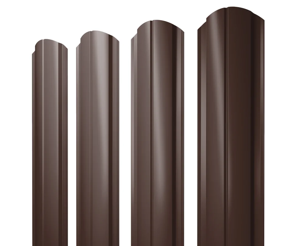 Штакетник металлический Grand Line Slim полукруглый фигурный 0.4 мм RAL **, длина *пог.м