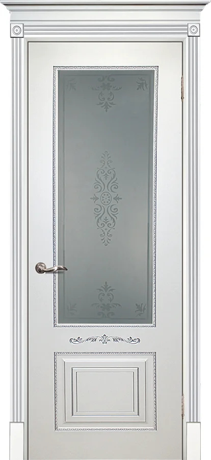 Дверь ТЕКОНА SMALTA-DECO 14 остекленная сатинат Уф печать эмаль белая 70