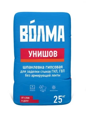 Шпаклевка гипсовая ВОЛМА УНИШОВ для швов без ленты ГКЛ, ГВЛ 25 кг