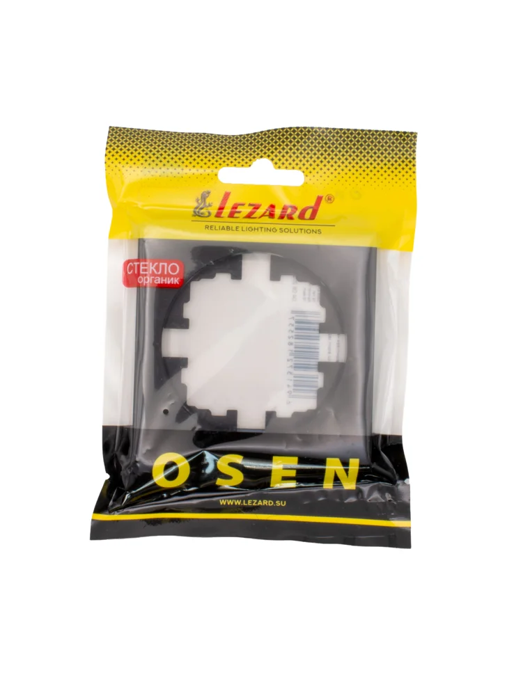 Рамка одноместная горизонтальная Lezard OSEN акриловая черная матовая