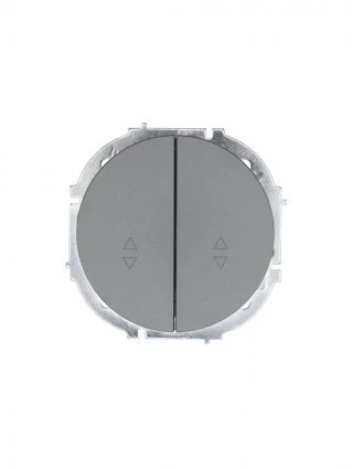 Выключатель двухклавишный СП Lezard OSEN проходной серый матовый