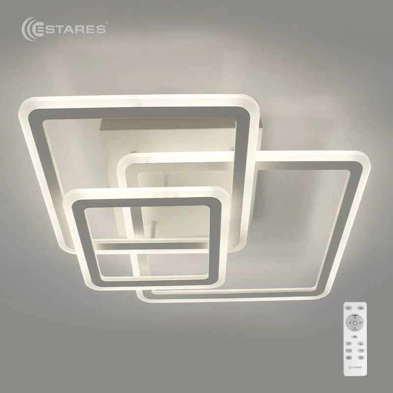 Светильник управляемый светодиодный SONNE 80W 3S-RC-520x520x110-WHITE/WHITE-220-IP20