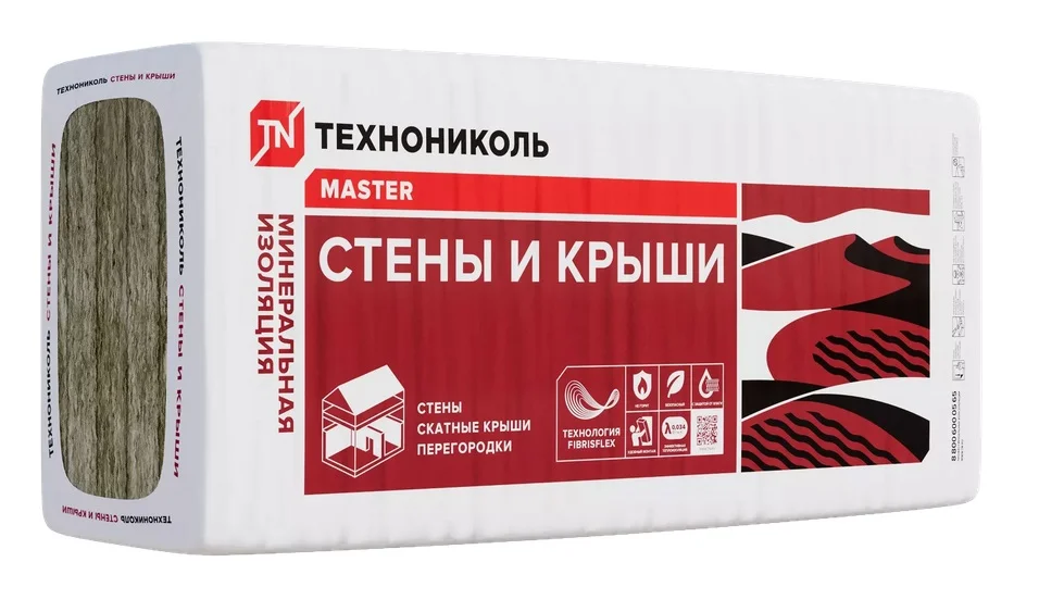 Утеплитель ТехноНиколь П34 Стены и крыши 50*610*1000 (в упаковке 8 плит, 0,244 м3 &#8211; 4,88 кв.м), 44 упак на поддоне