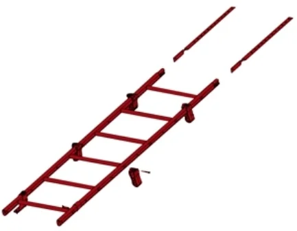 Лестница кровельная 1,92м RAL ** Optima (комплект кронштейнов)