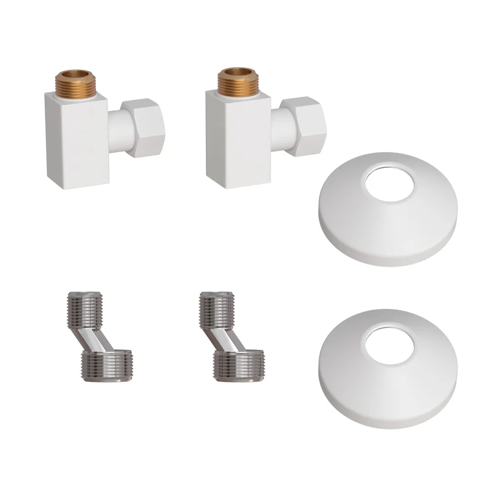 Комплект подключения для полотенцесушителя Point 3/4"х1/2" г/ш (квадрат), белый