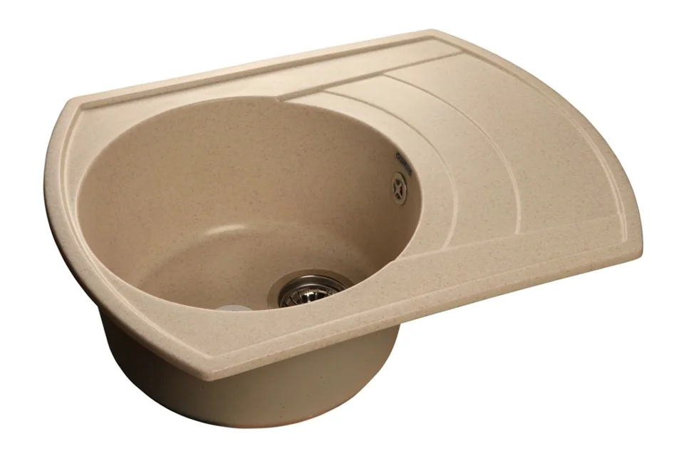 Мойка композитная GRANFEST Rondo 650х500 Бежевый с крылом Мойка композитная GRANFEST Rondo 650х500 Бежевый с крылом