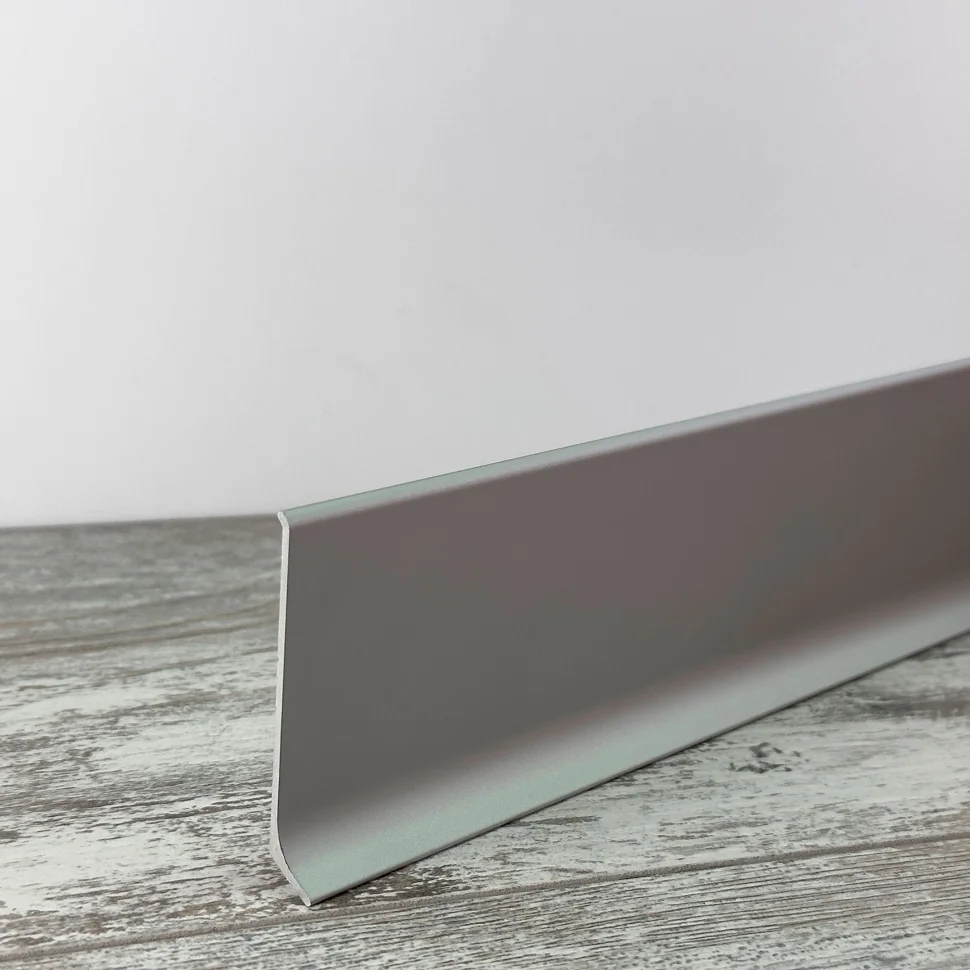 Плинтус L-образный алюминиевый APL 60 серебро матовое 60*10*3000