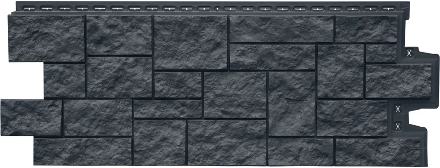 Панель цокольная Grandline Дикий камень Classic, графит 978*0,388 м (S=0.379м2)