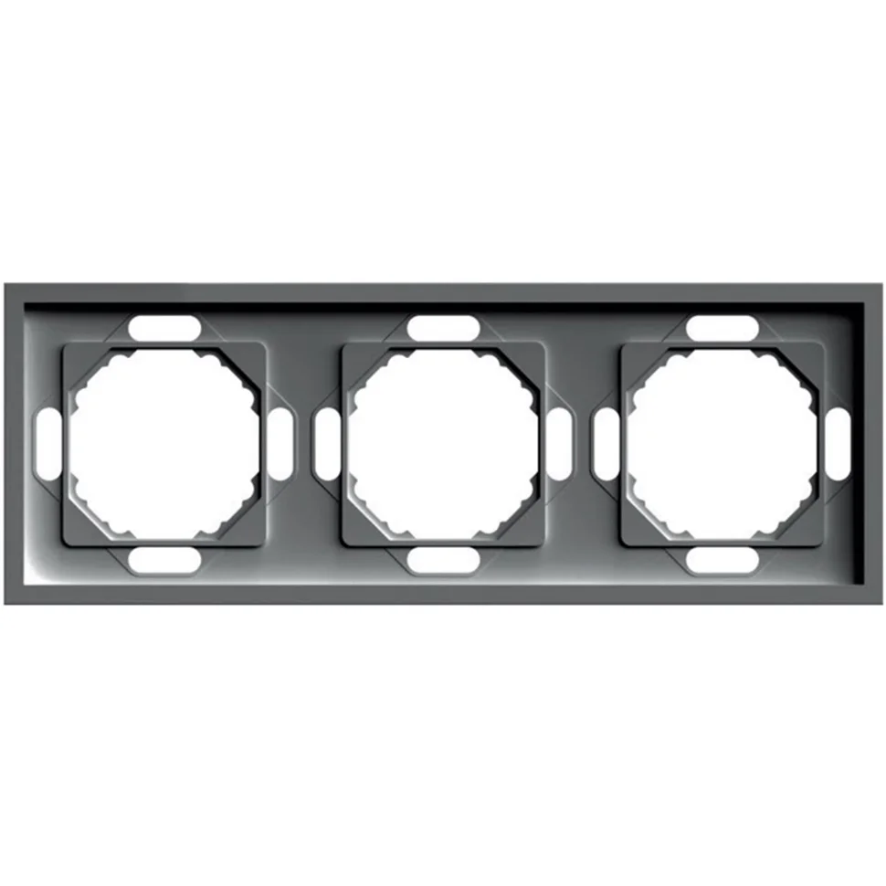 Рамка 3-местная Эмили STEKKER PFR00-5003-09, антрацит, soft touch