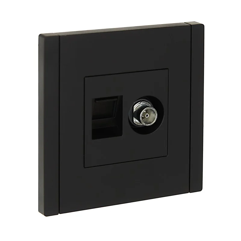 Розетка 2-м TV+RJ45 кат.6 FORTE&PIANO FP137 черн. IEK FP-AK20-2-K02