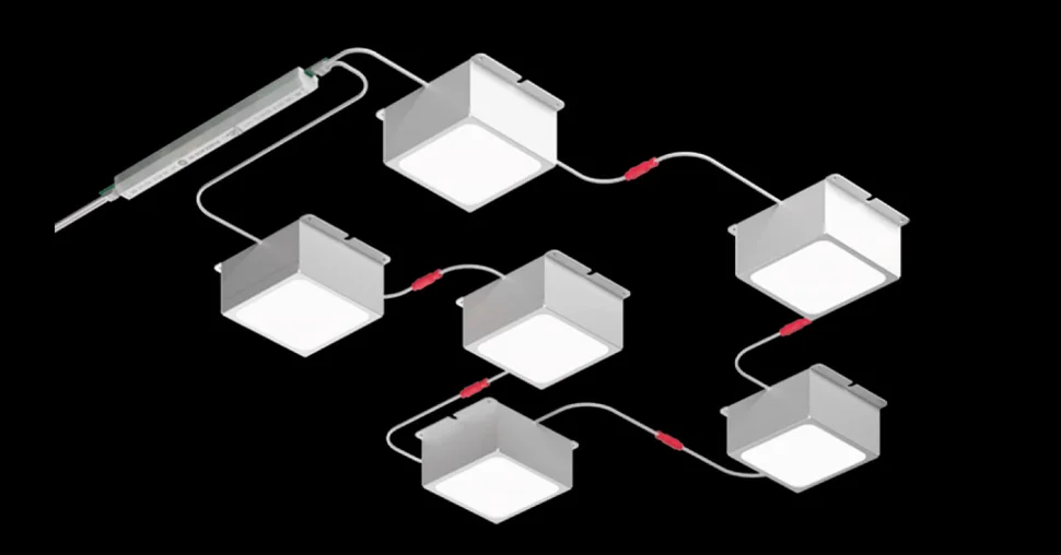 Светильник LED Pelin PIX 6 64x64 Опал 4000K, (компл. 6 шт по 850 Лм, ячейка 75х75) корпус 9003 белый