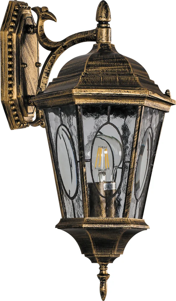 Фонарь уличный Feron PL161, 60W 230V E27 черное золото