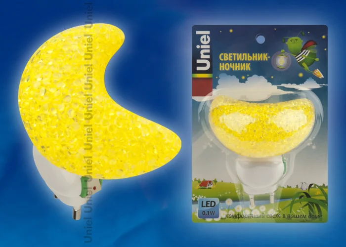 Светильник-ночник Uniel DTL-309 Месяц/YELLOW/1LED/0,1W*