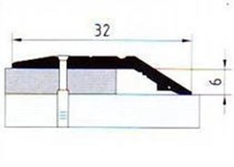 Порог АПС 006 алюминиевый 900*32*6 мм разноуровневый (40 дуб натуральный)