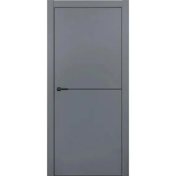 Дверь ДВЕРИ РЕГИОНОВ SILK-1 глухая графит, 80 ПЭТ (кромка ABS черная)