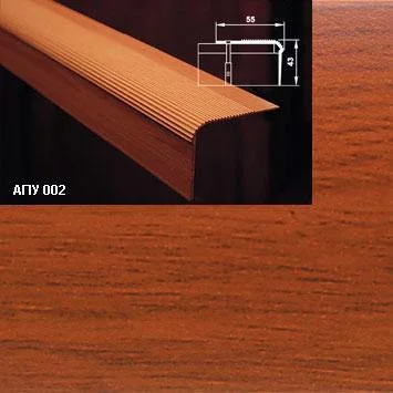 Порог АПУ 002 алюминиевый 2700*55*43 мм угловой (18 вишня)