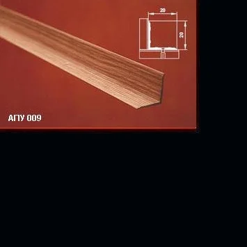 Порог АПУ 009 алюминиевый 900*20*20 мм угловой внутренний (08 черный)