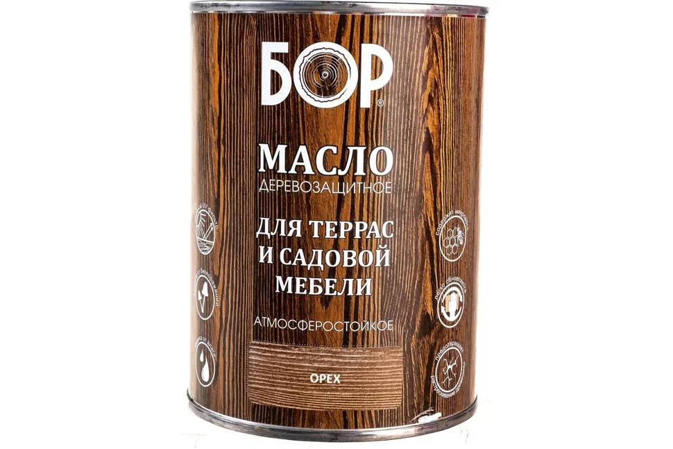 Масло для террас и садовой мебели Бор орех 1л