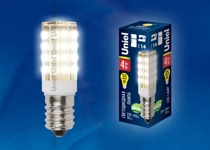 Лампа светодиодная 4W E14 220V 3000К 350Лм (теплый белый) для холодильников и швейных машин Y16-/WW//CL PLZ04WH