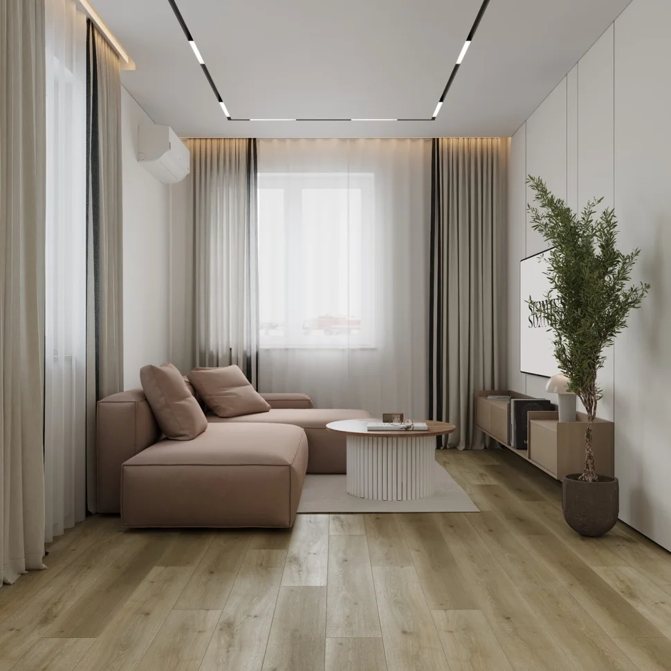 Плитка каменно-полимерная SPC FLOORWOOD Residence 43 класс Дуб Селестра 1220*180*5 мм, арт.8674 (с фаской)