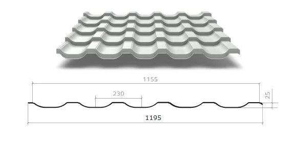 М\черепица Трамонтана-S, Viking RAL **, 0.5 мм МеталлПрофиль, 1.195*м2