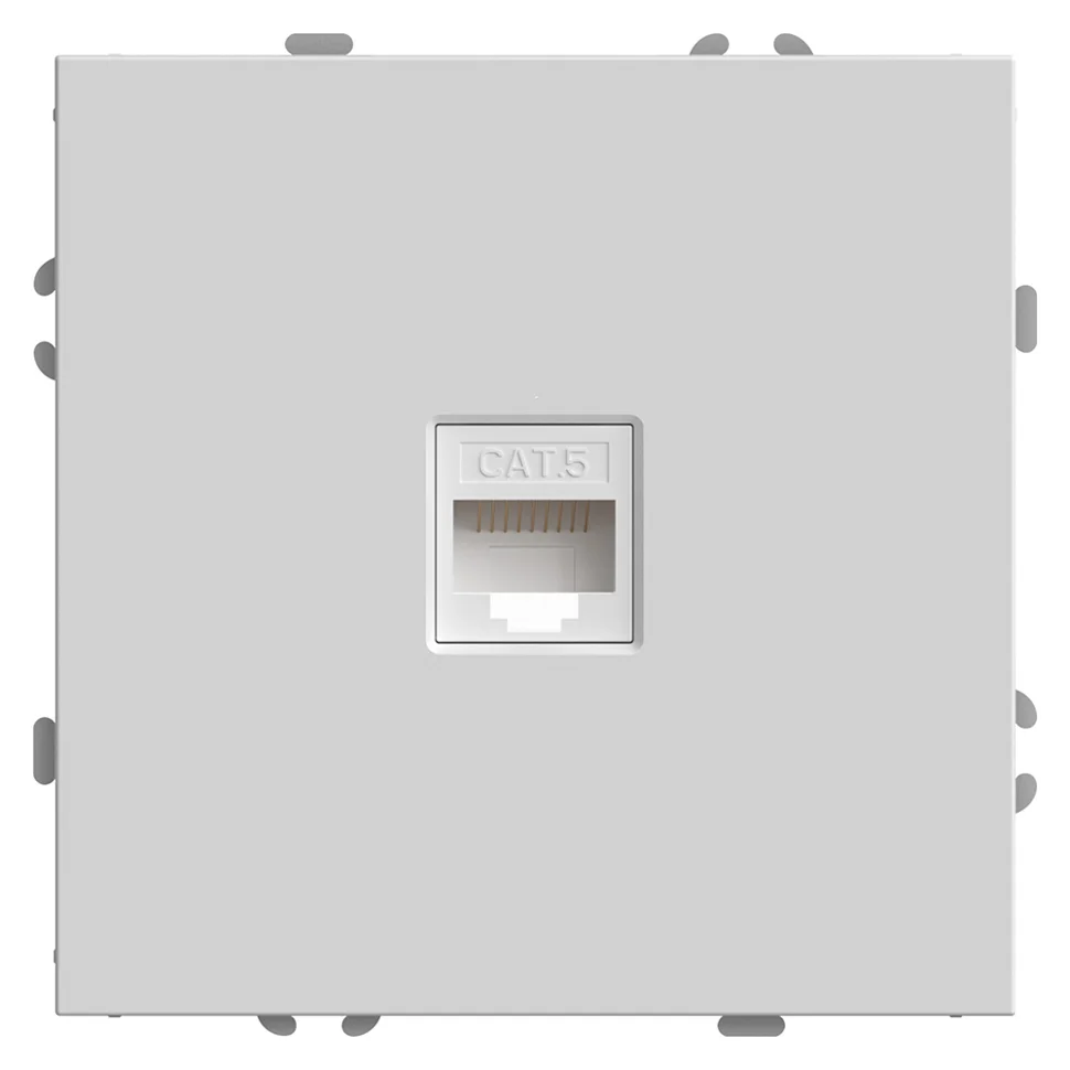 Розетка компьютерная 1-местная (механизм) СП Stekker Эмили RJ-45 (RST00-5117-01) белый фарфор, soft touch