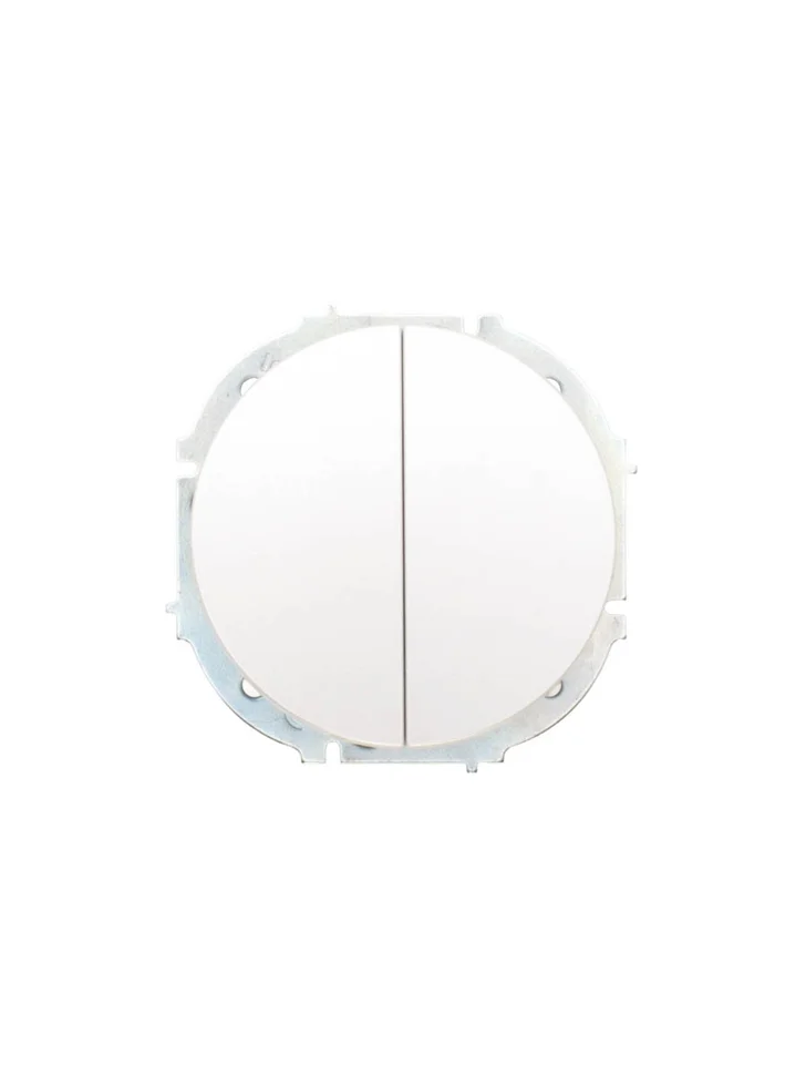 Выключатель двухклавишный СП Lezard OSEN белая искра матовая