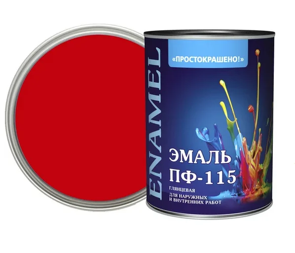 Эмаль ПФ-115 красная 0,8кг Простокрашено БАУ