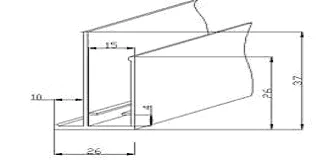 Эф-профиль алюминий окрашенный RAL 1034 (3,0 м)