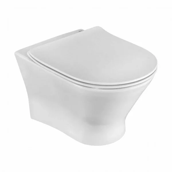 Унитаз подвесной ROCA LEON Rimless с тонким сиденьем микролифт