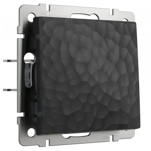 Выключатель одноклавишный СП Werkel Hammer проходной черный, W1212008 Выключатель одноклавишный СП Werkel Hammer проходной черный, W1212008