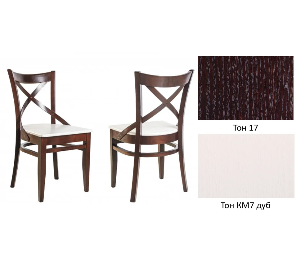 Стул "Бревис" жёсткое сиденье 890х430х435 тон Каркас - тон 17, Сиденье - тон КМ7 дуб