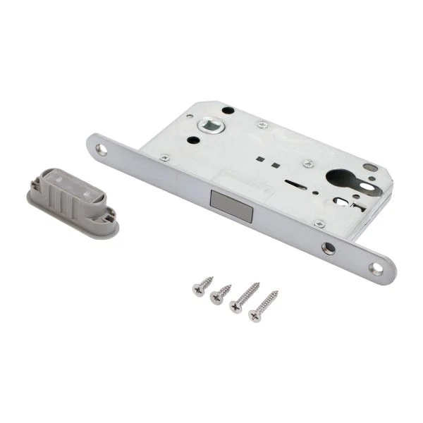 Замок дверной под цилиндр магнитный АЛЛЮР АРТ 5300-MC SC матовый хром