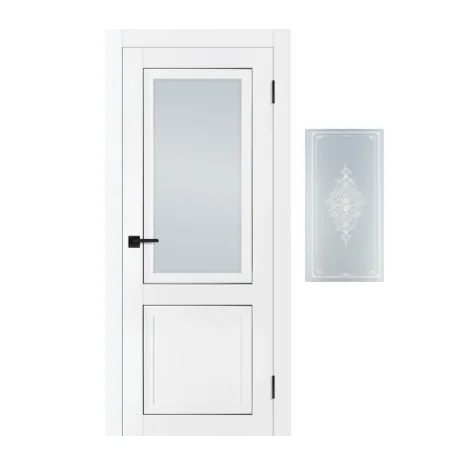 Дверь PROFILO PORTE PST-37 стекло сатинат закаленное кристалайз, белый матовый 80