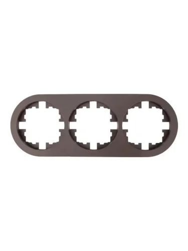 Рамка трехместная Lezard OSEN шоколад круглая