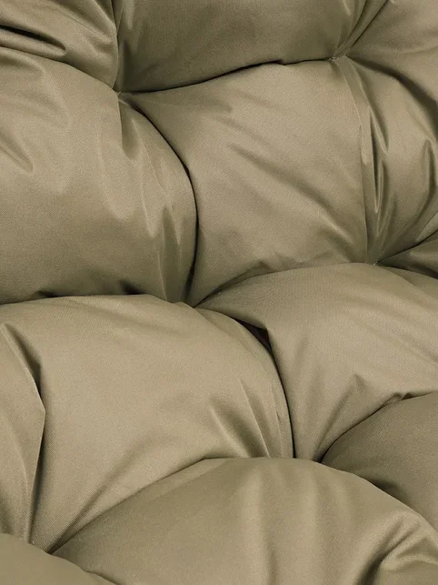 Подвесное кресло ДЛЯ ДВОИХ, цвет плетения – белый, подушка – бежевый