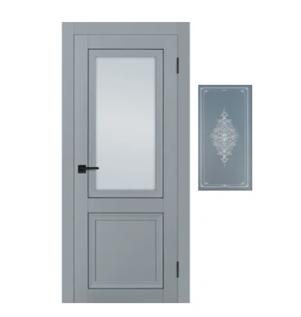 Дверь PROFILO PORTE PST-37 стекло сатинат закаленное кристалайз, серый матовый 70