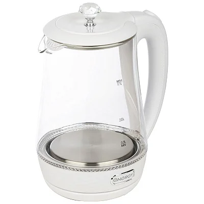 Чайник ENERGY E-207 (1,7 л), стекло, пластик, цвет белый Чайник ENERGY E-207 (1,7 л), стекло, пластик, цвет белый