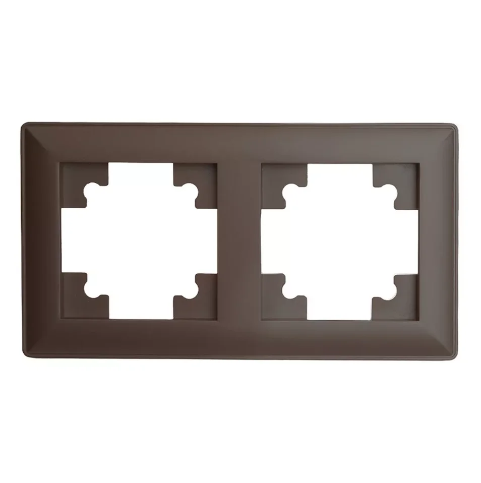Рамка двухместная Катрин STEKKER PFR00-7002-04, шоколад, пластик Рамка двухместная Катрин STEKKER PFR00-7002-04, шоколад, пластик