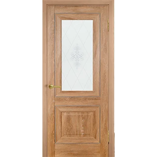 Дверь ТЕРРИ №62 дуб Шале, стекло с рисунком 70, еврошпон