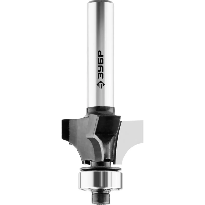 Фреза кромочная калевочная №1,D=25,4 мм, рабочая длина-13 мм, радиус-6,3 мм, хвостовик-8 мм, диаметр подшипника-12,7 мм, ЗУБР Профессионал